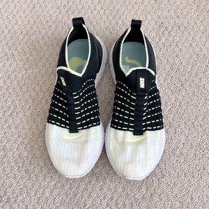 Nike REACT Neon and Black slip on sneakers